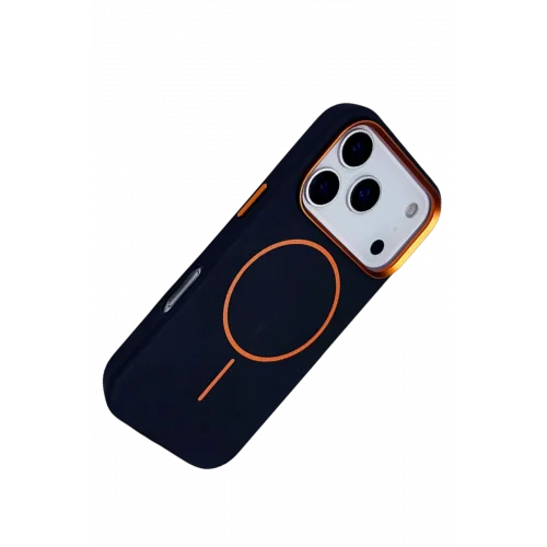 Mey İthalat®  Apple iPhone 17 Pro Max Luno Deri Magsafe Kapak - Mavi