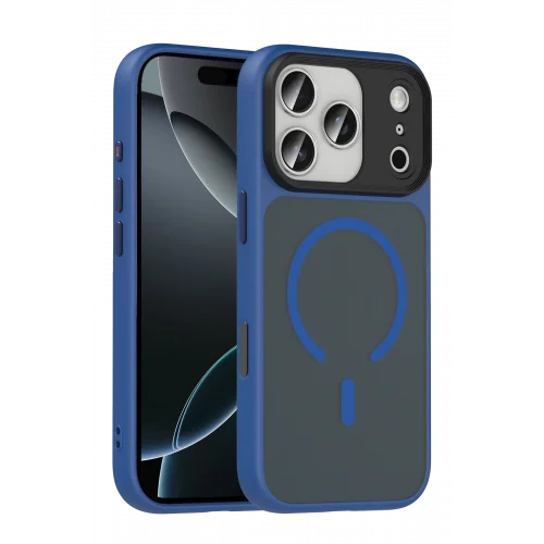 Mey İthalat®  Apple iPhone 17 Pro Max Megane Magsafe Kapak - Lacivert