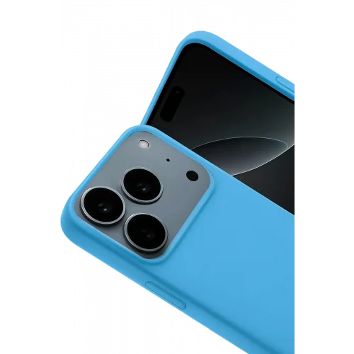 Mey İthalat®  Apple iPhone 17 Pro Max Nano içi Kadife Silikon - Mavi