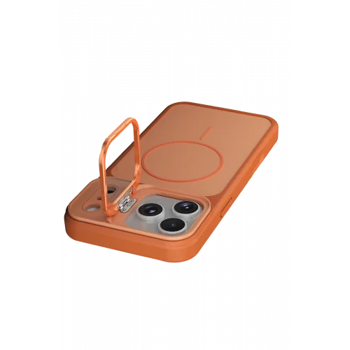 Mey İthalat®  Apple iPhone 17 Pro Max Pale Magsafe Standlı Kapak - Turuncu