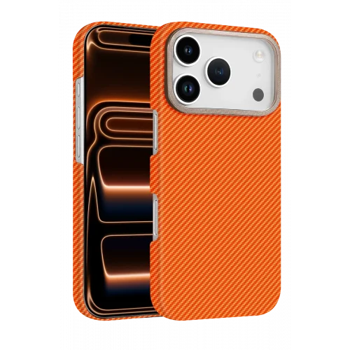 Mey İthalat®  Apple iPhone 17 Pro Vega Magsafe Kapak - Turuncu