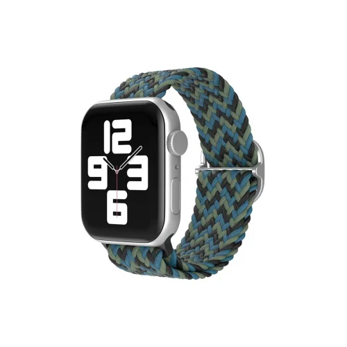 Mey İthalat®  Apple Watch 38mm Star Kordon - Zigzag Mavi-Yeşil