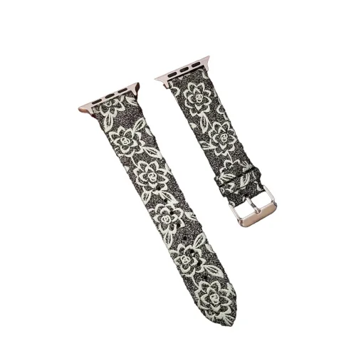 Mey İthalat®  Apple Watch 42mm Creeper Desenli Kordon - Siyah