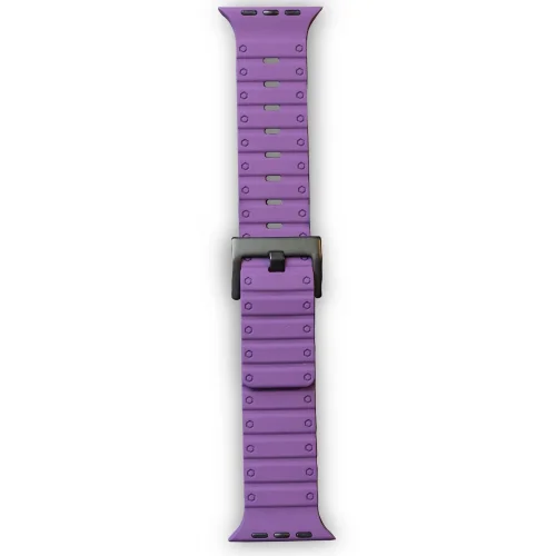 Mey İthalat®  Apple Watch 42mm Magnus Mıknatıslı Silikon Kordon - Mor
