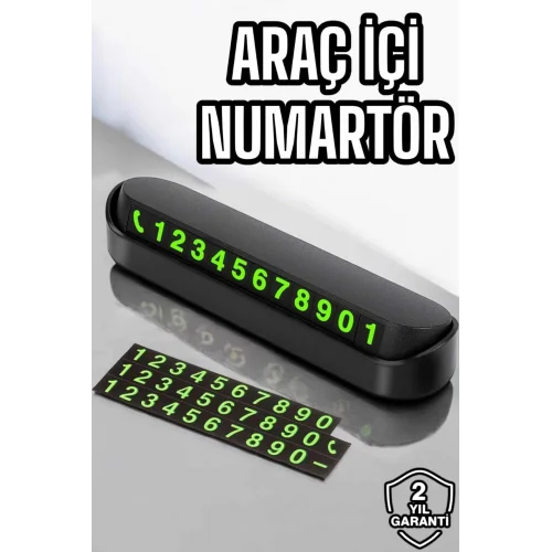 Mey İthalat® Araba Park Numaratörü Araç İçi Numaralık Değiştirilebilir Çevirmeli Mini