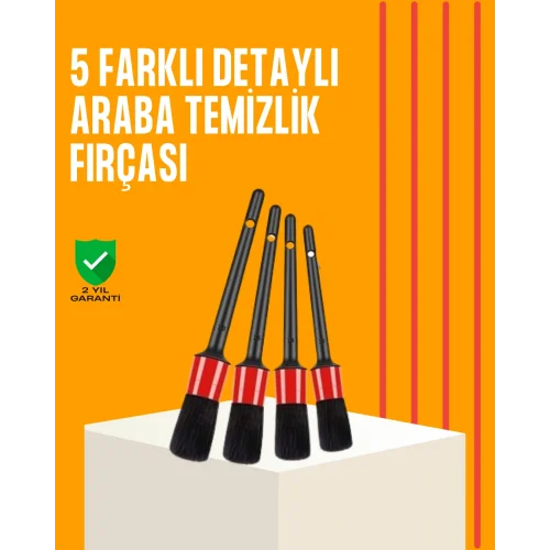 Mey İthalat® Araba Temizliği İçin 5 Parça Fırça Takımı