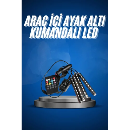 Mey İthalat® Araç İçi Ayak Altı Led 12 Led Işık Sese Müziğe Duyarlı RGB Işıklı Aydınlatma Seti
