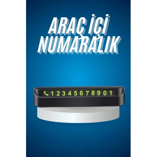 Mey İthalat® Araç İçi Numaratör Numaralık Oto Cam Kartı Fosforlu Numaratör