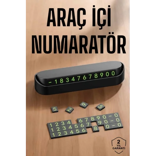 Mey İthalat® Araç İçi Numaratör Numaralık Torpido Üstü Açılır Kapanır Telefon Numarası Bırakma