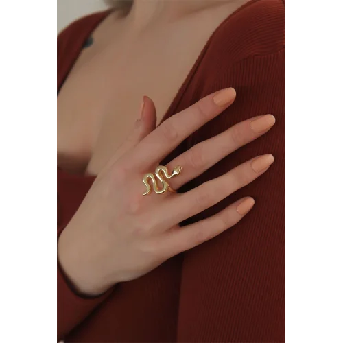 Mey İthalat® Ayarlanabilir Gold Renk Yılan Yüzük