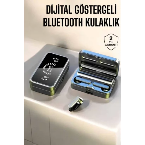 Mey İthalat® Aynalı Bluetooth Kulaklık Telefon Standlı Dijital Göstergeli