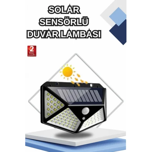Mey İthalat® Bahçe Lambası Bahçe Aydınlatma Sensörlü Suya Dayanıklı 100 Led