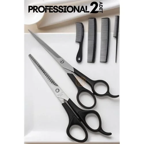 Mey İthalat® Berber Makas Ara Makas Seti Profesyonel 6.5 inç Çelik