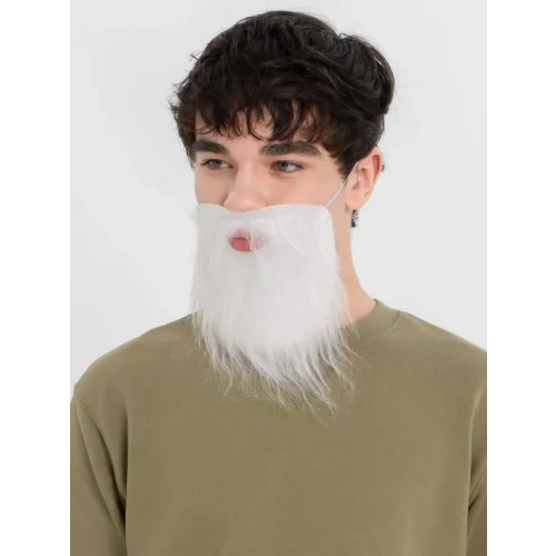 Mey İthalat® Beyaz Kırçıllı Arkadan Lastikli Beyaz Takma Sakal Yetişkin Çocuk Uyumlu