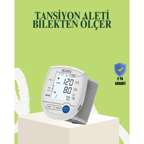 Mey İthalat® Bilekten Dijital Tansiyon Aleti Hem Pilli Hem Şarjlı Hafızalı