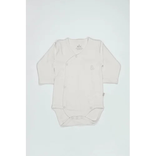 Mey İthalat®   Organik Natural Basic Style Kruvaze Uzun Kol Body BS17102 Ekru