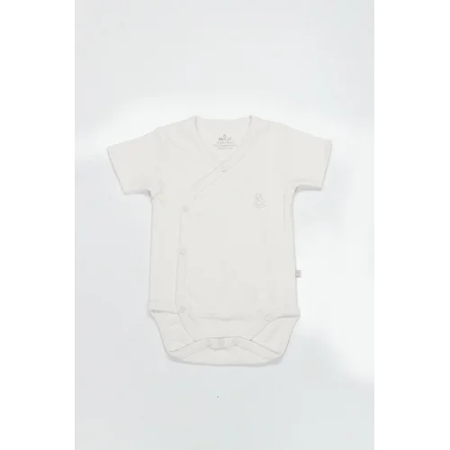 Mey İthalat®   Organik Natural Basic Style Kruvaze Yarım Kol Body BS17101 Ekru