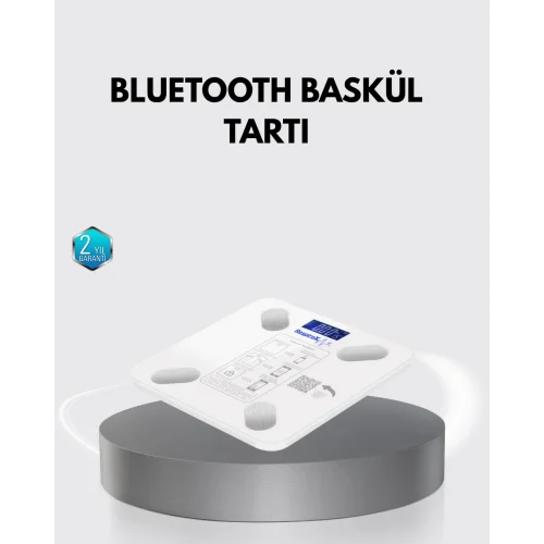 Mey İthalat® Bluetooth Akıllı Tartı – 8 Fonksiyonlu Dijital Baskül, 180 kg Kapasiteli