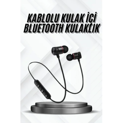 Mey İthalat® Bluetooth Bağlantılı Kablolu Mıknatıslı Sport Kulaklık