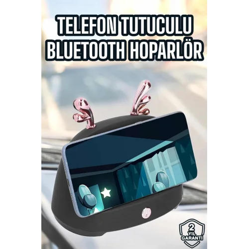 Mey İthalat® Bluetooth Hoparlör Telefon Tutuculu Akıllı Hoparlör Uzun Pil Ömrü