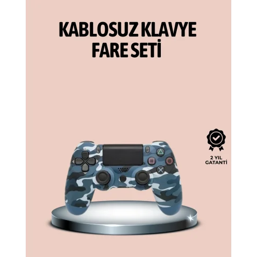 Mey İthalat® Bluetooth Kablosuz PS4 Gamepad Çift Motorlu Siyah Controller