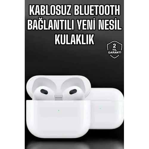 Mey İthalat® Bluetooth Kulaklık 3.Nesil Kablosuz Uzun Pil Ömrü Dokunmatik Kontrol