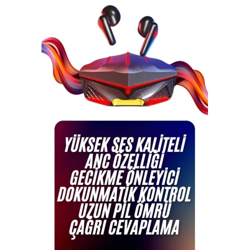 Mey İthalat® Bluetooth Kulaklık HD Ses Kaliteli Işıklı Metal Kasa Ios Android Uyumlu Mikrofonlu