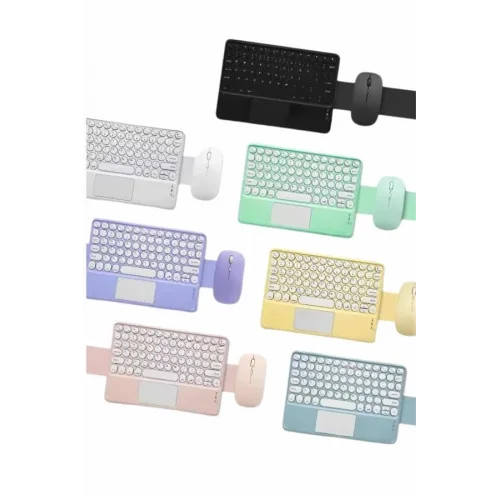 Mey İthalat® Bluetooth Touchpad Klavye Ultra İnce Taşınabilir Q Klavye