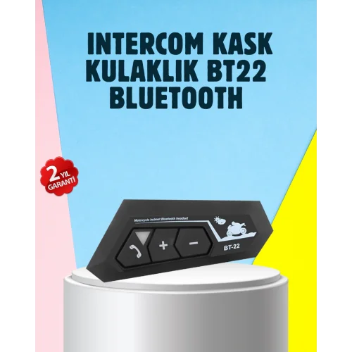 Mey İthalat® BT22 Motosiklet Kask İçi Bluetooth Kulaklık İnterkom Destekli