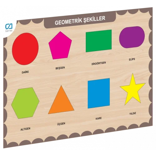 Mey İthalat® CAAHS-3204 AHŞAP GEOMETRİK ŞEKİLLER BUL-TAK