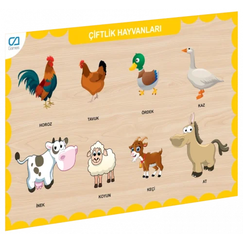 Mey İthalat® CAAHS-3211 AHŞAP ÇİFTLİK HAYVANLARI BUL-TAK