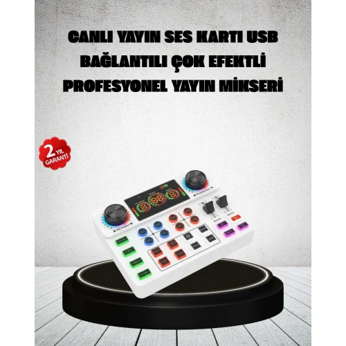 Mey İthalat® Canlı Yayın ve Karaoke İçin Profesyonel Ses Kartı Bluetooth Destekli