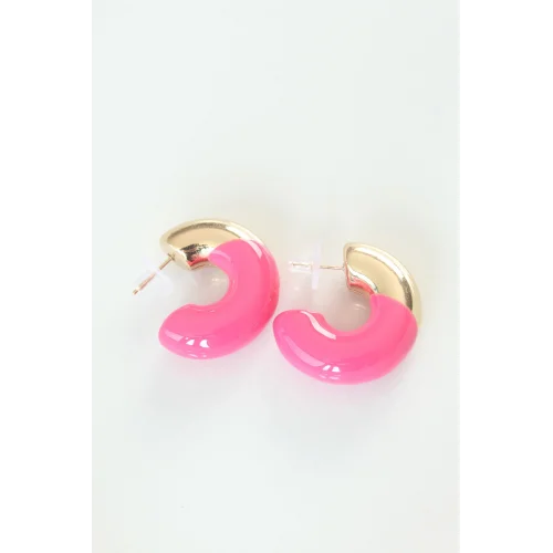 Mey İthalat® CCB Pembe Gold Çift Renk Küpe