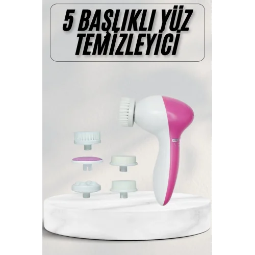Mey İthalat® Cilt Temizleme ve Masaj Aleti 5 Başlıklı Akne ve Sivilce Önleyici