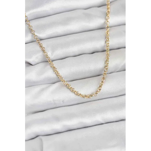 Mey İthalat® CM Gold Renk Pirinç Halkalı Model Kadın Kolye