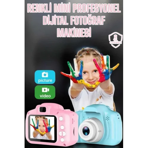Mey İthalat® Çocuk Kamerası Profesyonel Hafif Ve Uzun Ömürlü USB Şarjlı 2.0 İnç