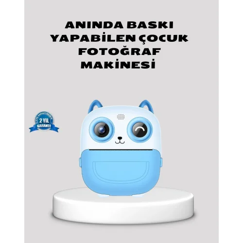 Mey İthalat® Çocuklar İçin Dijital Kamera Termal Yazıcı 48MP Çift Kamera 1300mAh Batarya