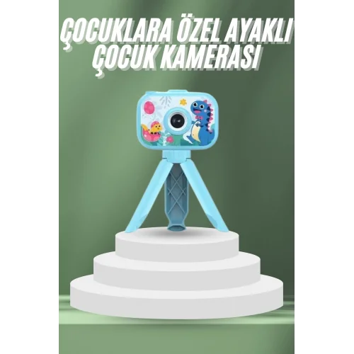 Mey İthalat® Çocuklara Özel Ayaklı Mini Fotoğraf Makinesi Dijital LCD Ekran