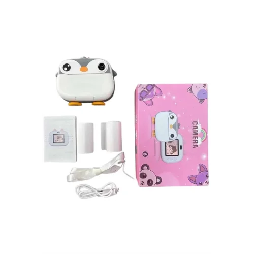 Mey İthalat® Çocuklara Özel Şirin Tasarımlı Mini Fotoğraf Yazıcısı 3 Adet Rulo Hediyeli