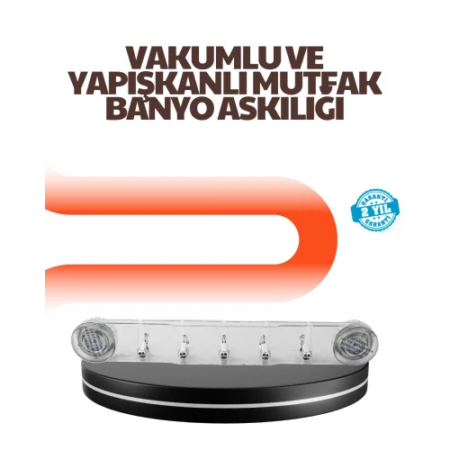 Mey İthalat® Çok Amaçlı Vakumlu Askılık Yapışkanlı Kolay Montajlı