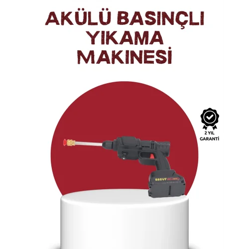 Mey İthalat® Çok Fonksiyonlu Şarjlı Basınçlı Yıkama Tabancası Ev Araç Bahçe
