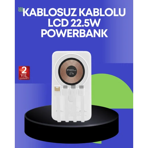 Mey İthalat® Çoklu Kablo Çıkışlı Taşınabilir Powerbank Kompakt Tasarım