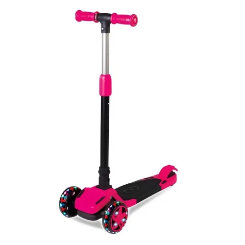 Mey İthalat®  Işıklı Katlanabilir Scooter Pembe