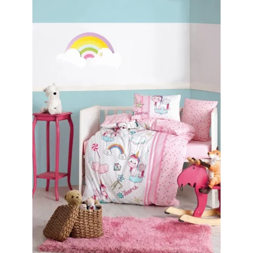 Mey İthalat®   Box Bebek Nevresim Takımı Unicorn