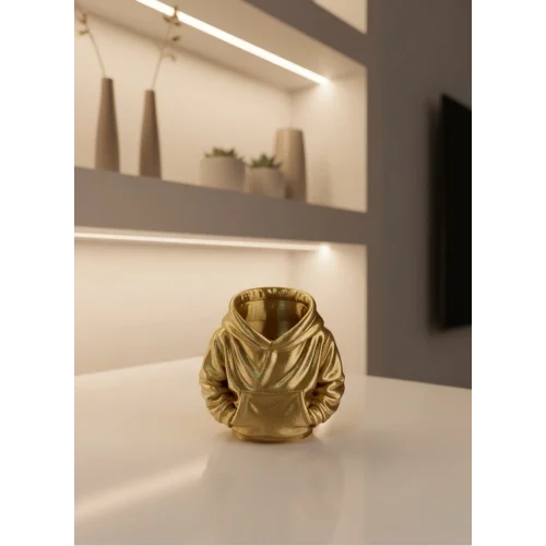 Mey İthalat® Dekoratif Gold Hoodie Kalemlik 10x10 cm