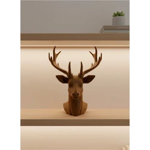 Mey İthalat® Dekoratif Kahverengi Geyik Biblo Salon ve Raf Dekoru