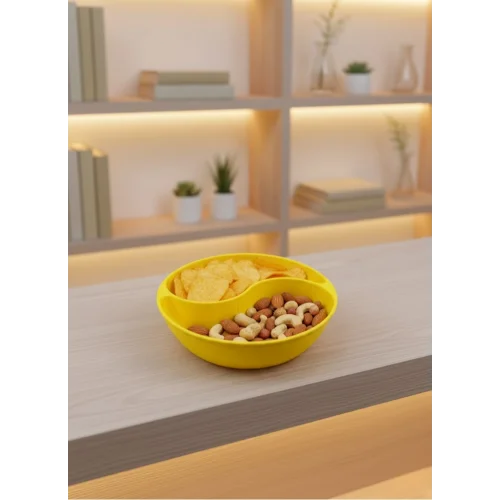 Mey İthalat® Dekoratif Sarı Çerezlik Kase 4’lü Set 3x12 cm