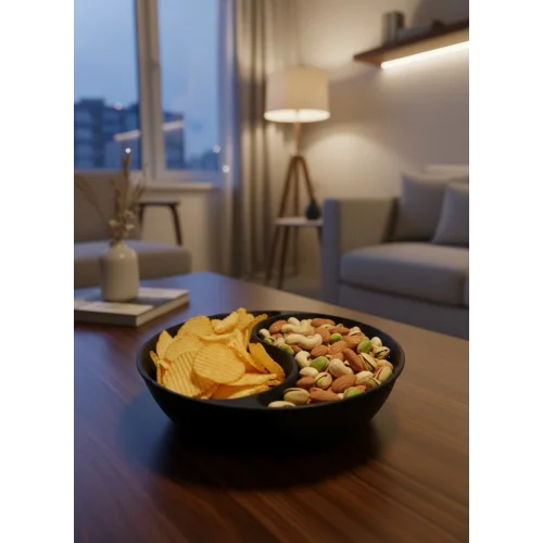 Mey İthalat® Dekoratif Siyah Çerezlik Kase 4’lü Set 3x12 cm