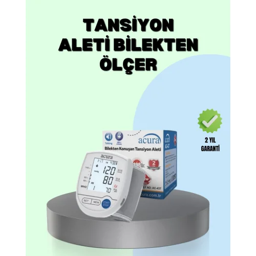 Mey İthalat® Dijital Bilek Tansiyon Aleti Çift Güç Kaynaklı HD Ekranlı