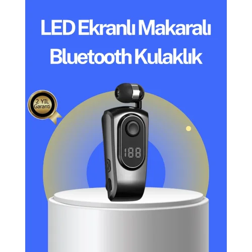 Mey İthalat® Dijital Ekranlı Bluetooth Kulaklık – Titreşimli Bildirim, 25 Saat Kullanım